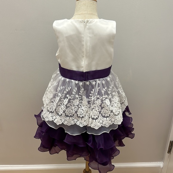 Sequin Ruffle Bow Toddler Dress - Picture 5 of 6